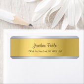 金ゴールドシルバーテンプレートモダンスクリプト差出人住所 ラベル (インサイチュ)