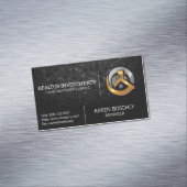 金ゴールドシルバーハウスと建物ロゴ マグネット名刺 (インサイチュ)