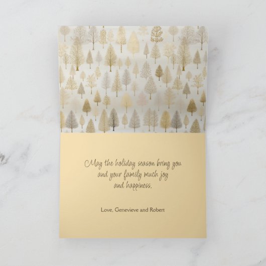 金ゴールドシルバーパインツリークリスマスカード シーズンカード (内部)