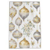 金ゴールドシルバービンテージクリスマスオーナメント抱き枕 ミディアムペーパーバッグ (裏面)