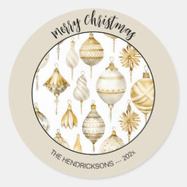 金ゴールドシルバービンテージクリスマスオーナメント ラウンドシール