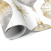 金ゴールドシルバービンテージクリスマスオーナメント ラッピングペーパー (ロールコーナー)