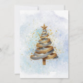 金ゴールドシルバーフェイクグリッターツリークリスマスパーティー 招待状 (裏面)