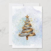 金ゴールドシルバーフェイクグリッターツリークリスマスパーティー 招待状 (裏面)