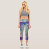 金ゴールドシルバーフェイクデザインカプリレギで花火 カプリレギンス (正面)