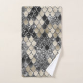 金ゴールドシルバーブラックはかりで測マーメイドグラム#1 #art バスタオルセット (ハンドタオル)