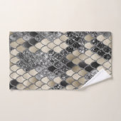 金ゴールドシルバーブラックはかりで測マーメイドグラム#1 #art バスタオルセット (ハンドタオル)