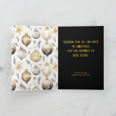 金ゴールドシルバーブラックオーナメントクリスマスカード カード (内部)