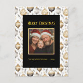 金ゴールドシルバーブラックオーナメントフォトポストカード シーズンポストカード (正面)