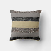 金ゴールドシルバーブラックグリッターグラムストライプズ#1 (フェイクGl クッション (裏面)