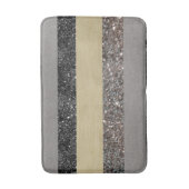 金ゴールドシルバーブラックグリッターグラムストライプズ#1 (フェイクGl バスマット (正面縦)