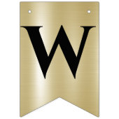 金ゴールドシルバーブラックタイポグラフィウェディングパーティー バンティングフラッグ (第2の旗)