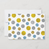 金ゴールドシルバーブルードットベビーシャワーブックカード 招待状 (裏面)