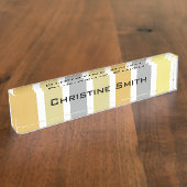 金ゴールドシルバーブロンズメタルハウス デスクネームプレート (側面)