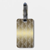 金ゴールドシルバーホワイトプリンセスティアラカスタムゴ ラゲッジタグ (裏面縦)