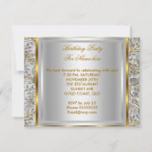 金ゴールドシルバーホワイトSweet sixteenスウィート16パーティー 招待状 (裏面)