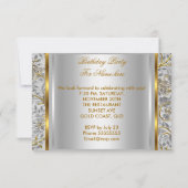 金ゴールドシルバーホワイトSweet sixteenスウィート16パーティー 招待状 (裏面)