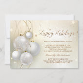 金ゴールドシルバーボーブルズスターズライトシックホリデーパーティー 招待状 (正面)