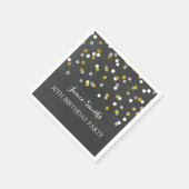 金ゴールドシルバーモノグラム30thバースデーナプキン紙吹雪 スタンダードカクテルナプキン (角)