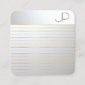 金ゴールドシルバールックモダンエレガントプロフェッショナル スクエア名刺 (正面)