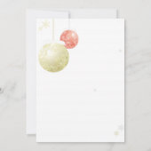 金ゴールドシルバーレッドクリスマスベビーガールシャワー 招待状 (裏面)