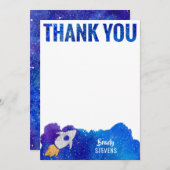 金ゴールドシルバーロケット船銀河系ありがとう サンキューカード (正面/裏面)