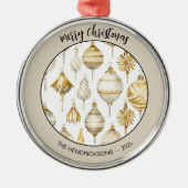 金ゴールドシルバーヴィンテージオーナメントクリスマスオーナメント メタルオーナメント (正面)