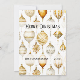 金ゴールドシルバーヴィンテージオーナメントクリスマスカード カード