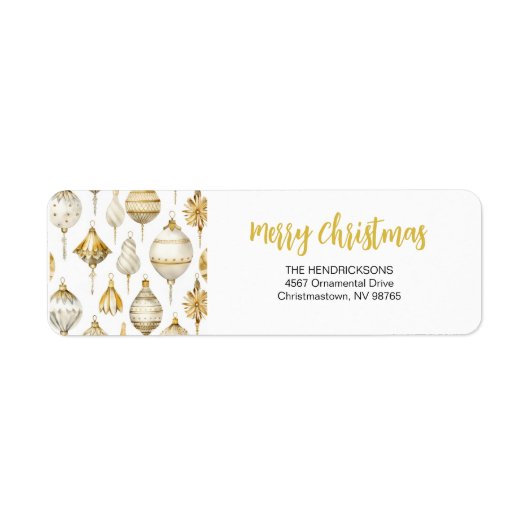 金ゴールドシルバーヴィンテージオーナメントクリスマス ラベル (正面)