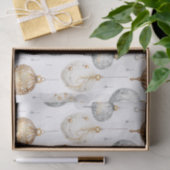 金ゴールドシルバーヴィンテージ水カラークリスマスオーナメント 薄葉紙 (ギフト)