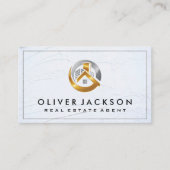 金ゴールドシルバー実在エステートロゴ 名刺 (正面)