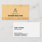 金ゴールドシルバー実在エステートロゴ |木製パネル 名刺 (正面/裏面)