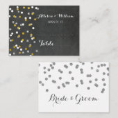 金ゴールドシルバー紙吹雪テーブル場所設定カード プレイスカード (正面/裏面)