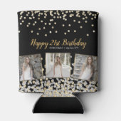 金ゴールドシルバー紙吹雪フォトコラージュ21歳 缶クーラー (裏面)