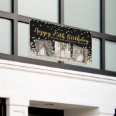 金ゴールドシルバー紙吹雪フォトコラージュ25位誕生日 横断幕 (ビルの外側)