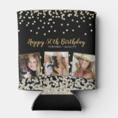 金ゴールドシルバー紙吹雪フォトコラージュ50誕生日 缶クーラー (裏面)