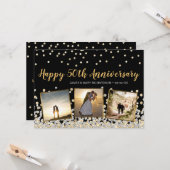 金ゴールドシルバー紙吹雪写真50周年記念 カード (正面/裏面インサイチュ)