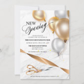 金ゴールドシルバー風船レストラン新店 招待状 (正面)