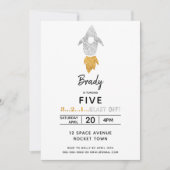 金ゴールドシルバー・ロケット船宇宙誕生日会 招待状 (正面)