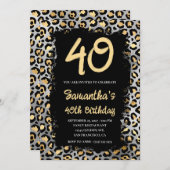 金ゴールドシルバ絵を描ーレオパード黒番40歳 招待状 (正面/裏面)
