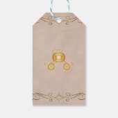 金ゴールドシンデレラパンプキンキャリッジパーティーの好意 ギフトタグ (裏面)