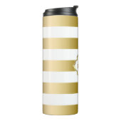 金ゴールドシンプルと白のストライプ タンブラー (回転左)