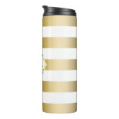 金ゴールドシンプルと白のストライプ タンブラー (回転右)