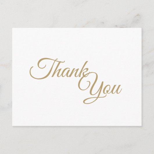 金ゴールドシンプルと白の書道ありがとう ポストカード (正面)