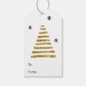 金ゴールドシンプルと黒いクリスマスツリーの行き来 ギフトタグ (正面)