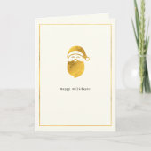 金ゴールドシンプルの願い・ミニマルなサンタ・クリスマス シーズンカード (正面)