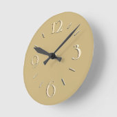 金ゴールドシンプルウォールクロック ラウンド壁時計 (傾斜)