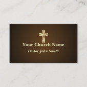 金ゴールドシンプルエレガンスチャーチパスター 名刺 (正面)