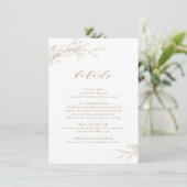 金ゴールドシンプルエレガンス植物学結婚詳細 エンクロージャーカード (スタンド正面)