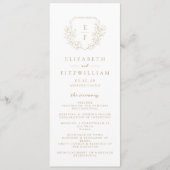 金ゴールドシンプルエレガントさくらんぼブロッサムモノグラムクレスト プログラム (正面)